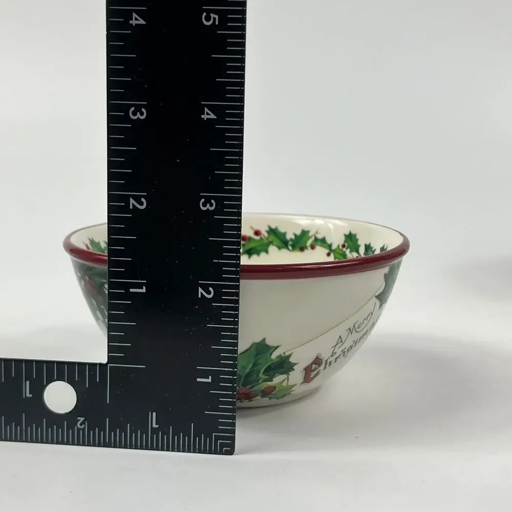 Williams Sonoma 2012 Vintage Postcard Condiment Serving Bowls Set of 3 With Box